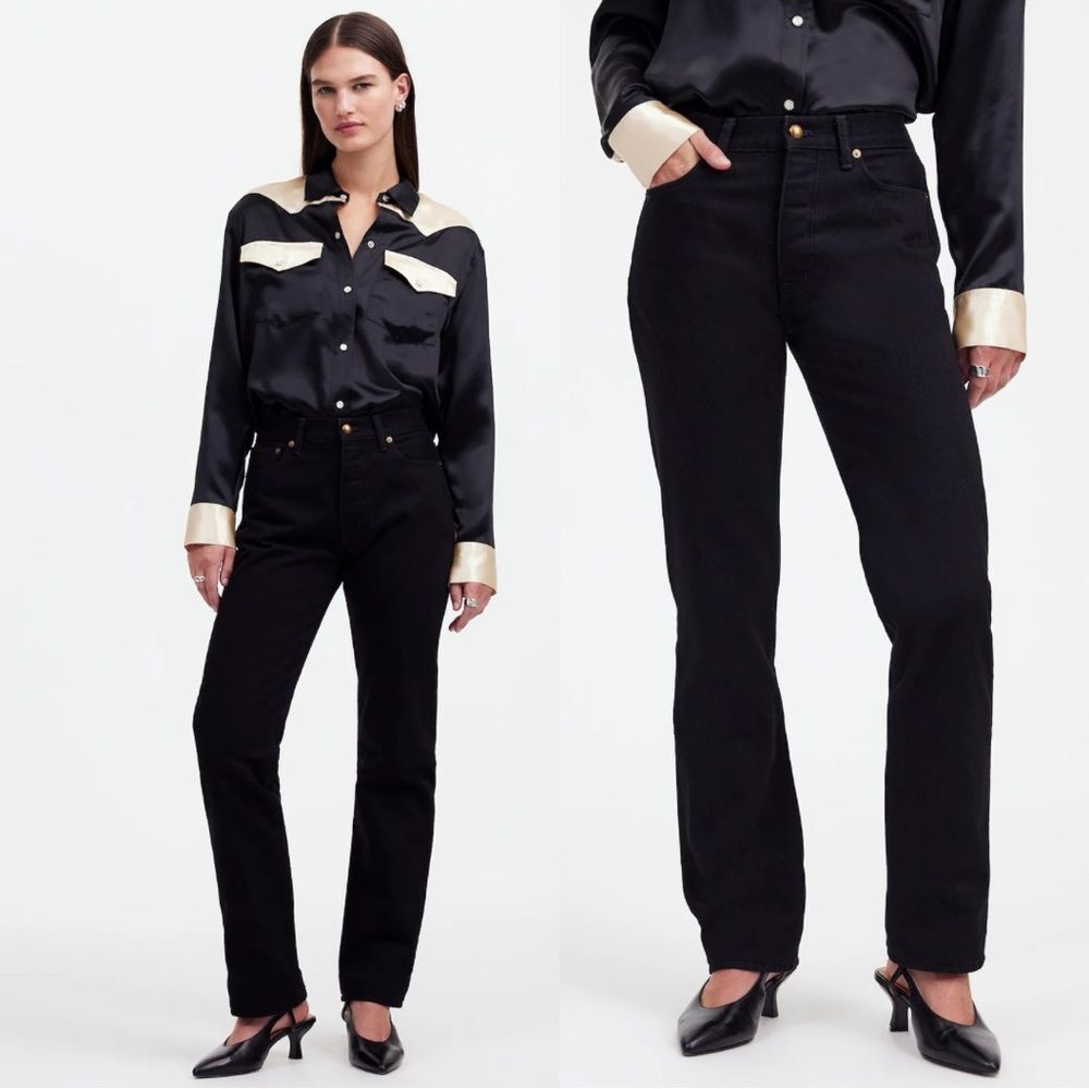 Alexa Chung for Madewell High-Rise Straight Jean NWT Size 26 Black Outridge Wash